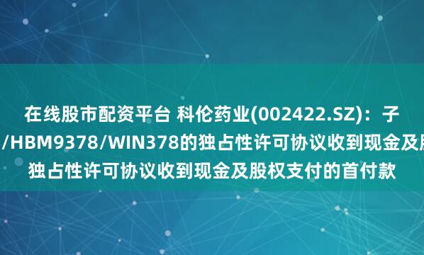 在线股市配资平台 科伦药业(002422.SZ)：子公司根据SKB378/HBM9378/WIN378的独占性许可协议收到现金及股权支付的首付款